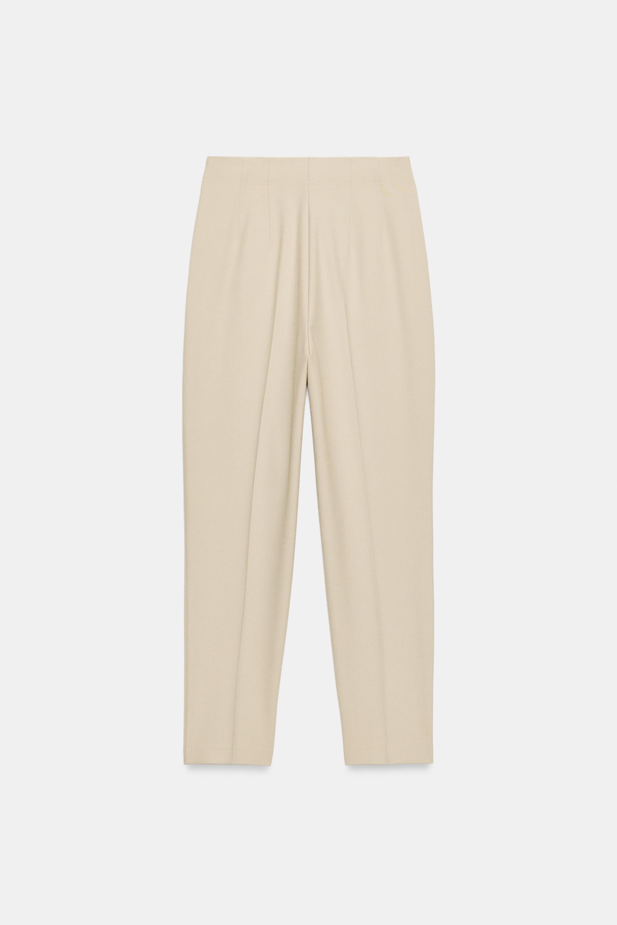 HIGH-WAISTED ANKLE-LENGTH PANTS